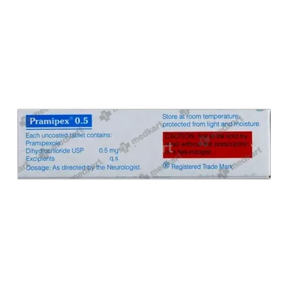 pramipex 0.5mg tablet 10's